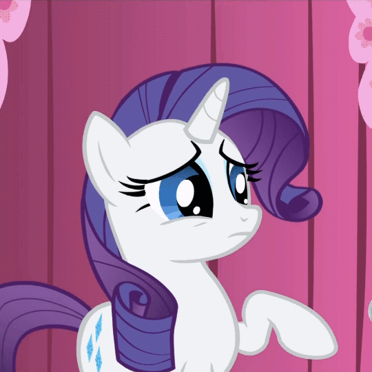 Size: 540x540 | Tagged: safe, screencap, character:rarity, episode:the ticket master, g4, my little pony: friendship is magic, animated, beads, cute, eyes closed, frown, hoopla, horn, horn grab, horn jewelry, jewelry, nose wrinkle, quoits, raised hoof, ring toss, ringer, sad, solo, the uses of unicorn horns, throwing, wince