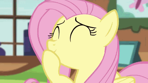 Size: 576x324 | Tagged: safe, screencap, character:flutterbat, character:fluttershy, species:bat pony, species:pony, episode:bats!, g4, my little pony: friendship is magic, animated, close-up, covering mouth, fangs, happy, laughing, race swap, smiling, solo