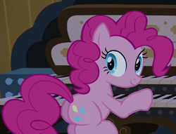 Size: 1411x1079 | Tagged: safe, screencap, character:pinkie pie, species:pony, episode:castle mane-ia, g4, my little pony: friendship is magic, female, mare, musical instrument, organ, organ to the outside, plot, solo