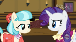 Size: 567x310 | Tagged: safe, screencap, character:coco pommel, character:rarity, episode:rarity takes manehattan, g4, my little pony: friendship is magic