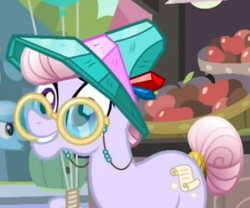 Size: 325x271 | Tagged: safe, screencap, character:amethyst maresbury, species:crystal pony, species:pony, episode:the crystal empire, g4, my little pony: friendship is magic, agate, agatha, apple, background pony, elderly, female, mare, night knight, solo focus