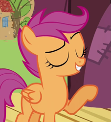 Size: 575x632 | Tagged: safe, screencap, character:scootaloo, species:pegasus, species:pony, episode:flight to the finish, g4, my little pony: friendship is magic, solo