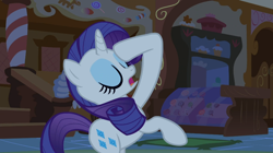 Size: 1054x592 | Tagged: safe, screencap, character:rarity, episode:bridle gossip, g4, my little pony: friendship is magic, faint, solo