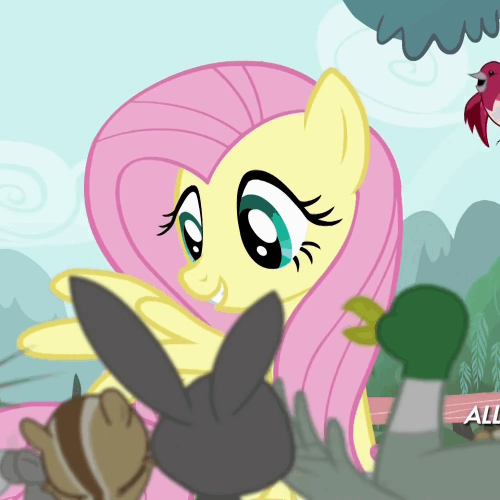 Size: 1000x1000 | Tagged: safe, screencap, character:fluttershy, episode:filli vanilli, g4, my little pony: friendship is magic, animal, animated, blushing, solo