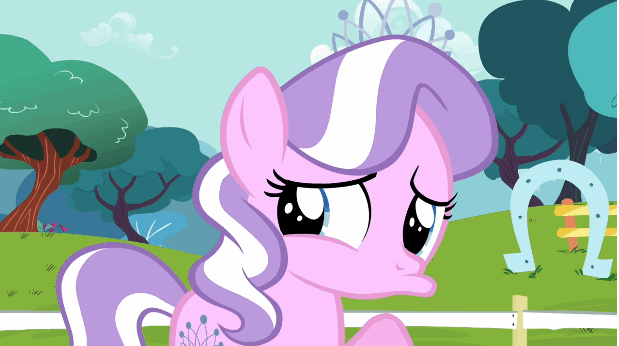 Size: 619x346 | Tagged: safe, screencap, character:diamond tiara, episode:twilight time, g4, my little pony: friendship is magic, animated, cute, diamondbetes, pouting, solo