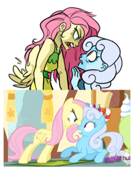 Size: 348x443 | Tagged: safe, artist:xenon, screencap, character:fluttershy, character:linky, character:shoeshine, species:human, episode:putting your hoof down, g4, my little pony: friendship is magic, angry, clothing, dress, duo, humanized, pony coloring, scene interpretation, screencap reference, winged humanization