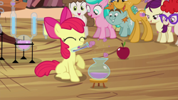 Size: 1280x720 | Tagged: safe, screencap, character:apple bloom, character:aquamarine, character:boysenberry, character:snails, character:snips, character:super funk, character:twist, species:pony, episode:twilight time, g4, my little pony: friendship is magic, colt, filly, male