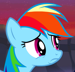Size: 901x873 | Tagged: safe, screencap, character:rainbow dash, episode:it ain't easy being breezies, g4, my little pony: friendship is magic, sad, solo