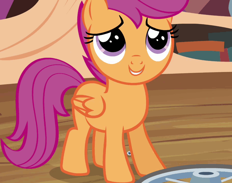 Size: 911x720 | Tagged: safe, screencap, character:scootaloo, species:pegasus, species:pony, episode:twilight time, g4, my little pony: friendship is magic, animated, cute, cutealoo, scootasqueetes, solo, squee, weapons-grade cute