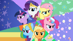 Size: 6400x3600 | Tagged: safe, artist:dharthez, screencap, character:applejack, character:fluttershy, character:pinkie pie, character:rainbow dash, character:rarity, character:twilight sparkle, episode:the best night ever, g4, my little pony: friendship is magic, clothing, dress, gala dress, mane six