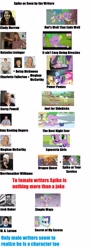 Size: 1738x4778 | Tagged: safe, screencap, character:applejack, character:fluttershy, character:garble, character:granny smith, character:owlowiscious, character:pinkie pie, character:rainbow dash, character:rarity, character:spike, character:twilight sparkle, character:twilight sparkle (alicorn), character:twilight sparkle (unicorn), character:winona, species:alicorn, species:dog, species:pony, species:unicorn, episode:dragon quest, episode:it ain't easy being breezies, episode:just for sidekicks, episode:owl's well that ends well, episode:power ponies, episode:secret of my excess, episode:simple ways, episode:spike at your service, equestria girls:equestria girls, g4, my little pony: friendship is magic, my little pony:equestria girls, amy keating rogers, charlotte fullerton, cindy morrow, corey powell, josh haber, m.a. larson, mane six, meghan mccarthy, merriwether williams, natasha levinger, op is a duck, op is trying to start shit, op started shit, sexism, spike drama, spike justice warriors, spike the dog, spike's dog collar, text, wall of tags