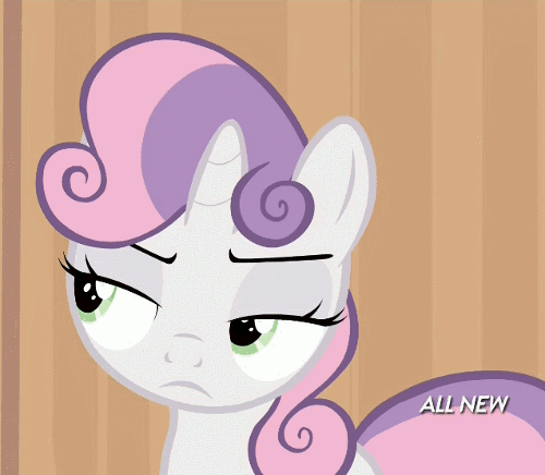 Size: 500x436 | Tagged: safe, screencap, character:sweetie belle, episode:for whom the sweetie belle toils, animated, frown, loop, solo, suspicious, unamused