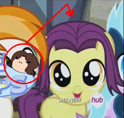 Size: 680x646 | Tagged: safe, screencap, episode:for whom the sweetie belle toils, arin hanson, egofilly, egoraptor, solo