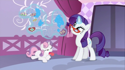 Size: 1920x1080 | Tagged: safe, screencap, character:rarity, character:sweetie belle, episode:for whom the sweetie belle toils