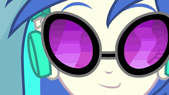 Size: 576x324 | Tagged: safe, screencap, character:dj pon-3, character:vinyl scratch, episode:music to my ears, equestria girls:rainbow rocks, g4, my little pony:equestria girls, animated, headphones, solo