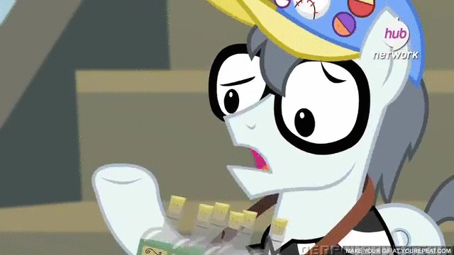 Size: 640x360 | Tagged: safe, screencap, character:silver shill, episode:leap of faith, g4, my little pony: friendship is magic, animated, hub logo, hubble, solo, the hub
