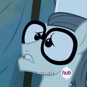 Size: 287x288 | Tagged: safe, screencap, character:silver shill, episode:leap of faith, g4, my little pony: friendship is magic, animated, hub logo, hubble, lip bite, solo, the hub, vibrating
