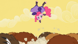 Size: 1365x768 | Tagged: safe, screencap, character:pinkie pie, species:buffalo, episode:over a barrel, g4, my little pony: friendship is magic, saloon dress, saloon pinkie, solo