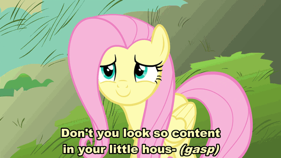 Size: 576x324 | Tagged: safe, screencap, character:fluttershy, episode:inspiration manifestation, g4, my little pony: friendship is magic, animated, solo, subtitles