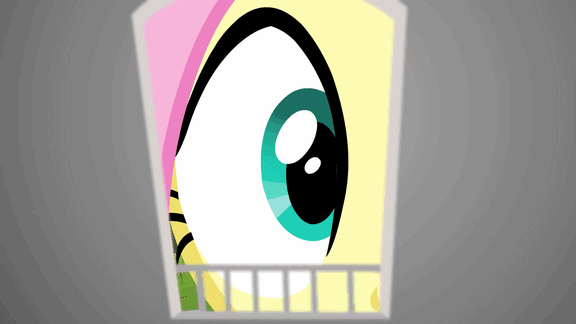 Size: 576x324 | Tagged: safe, screencap, character:fluttershy, species:bird, species:pegasus, species:pony, episode:inspiration manifestation, g4, my little pony: friendship is magic, animated, bird house, blinking, close-up, confused, crash, cringing, eye, eyes closed, female, frown, gritted teeth, lidded eyes, mare, mr. robin, raised eyebrow, robin, solo, subtitles, text, thinking, wide eyes