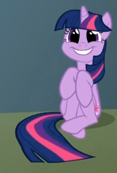 Size: 244x362 | Tagged: safe, screencap, character:twilight sparkle, character:twilight sparkle (unicorn), species:pony, species:unicorn, episode:feeling pinkie keen, g4, my little pony: friendship is magic, curled up, cute, faec, female, grin, mare, sitting, smiling, solo, squee, twiabetes