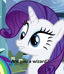 Size: 414x478 | Tagged: safe, screencap, character:rarity, episode:equestria games, g4, my little pony: friendship is magic, are you a wizard, derp, solo
