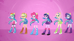 Size: 1280x720 | Tagged: safe, screencap, character:applejack, character:fluttershy, character:pinkie pie, character:rainbow dash, character:rarity, character:twilight sparkle, character:twilight sparkle (alicorn), species:alicorn, species:pony, equestria girls:equestria girls, g4, my little pony:equestria girls, helping twilight win the crown, mane six, wondercolts