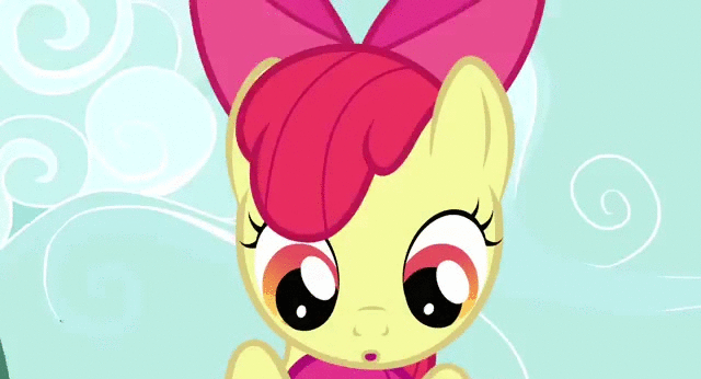 Size: 640x346 | Tagged: safe, screencap, character:apple bloom, character:pinkie pie, episode:a friend in deed, g4, my little pony: friendship is magic, adorabloom, animated, cute, good trick, smile song, smiling, solo, spin, spinning