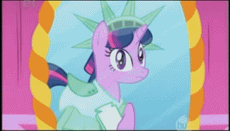 Size: 325x185 | Tagged: safe, screencap, character:twilight sparkle, character:twilight sparkle (unicorn), species:pony, species:unicorn, episode:friendship is magic, g4, my little pony: friendship is magic, animated, annoyed, clothing, dress, dressup, frown, gem saddle twilight, looking up, mirror, not poofy enough, open mouth, outfit, outfits, reflection, sad, smiling, socks, solo, statue of liberty, too frilly, too green, too poofy, too shiny, too yellow, unamused, wig