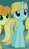 Size: 95x160 | Tagged: safe, screencap, character:carrot top, character:golden harvest, species:earth pony, species:pony, species:unicorn, background pony, female, mare, sea spray