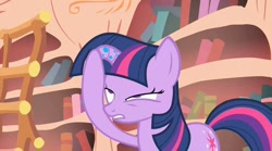 Size: 720x400 | Tagged: safe, screencap, episode:bridle gossip, g4, my little pony: friendship is magic, hornjob, lidded eyes, out of context, solo, twilight flopple