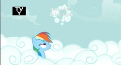 Size: 856x467 | Tagged: safe, screencap, character:rainbow dash, episode:the mysterious mare do well, g4, my little pony: friendship is magic, tv rating