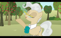 Size: 768x480 | Tagged: safe, screencap, character:mayor mare, episode:the super speedy cider squeezy 6000, g4, my little pony: friendship is magic, youtube caption
