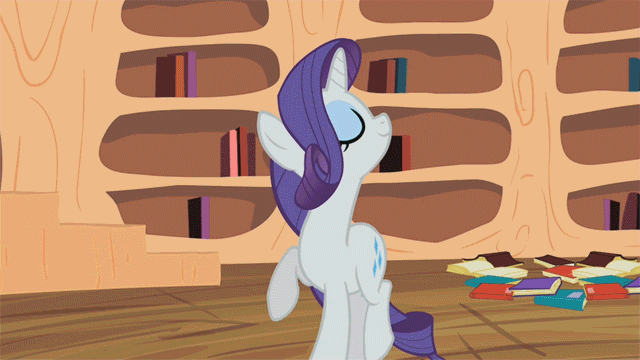 Size: 640x360 | Tagged: safe, screencap, character:rarity, episode:secret of my excess, g4, my little pony: friendship is magic, animated, bedroom eyes, lip bite