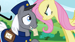 Size: 300x169 | Tagged: safe, screencap, character:fluttershy, character:mr. zippy, episode:putting your hoof down, g4, my little pony: friendship is magic, fluttercruel, mailpony