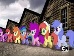 Size: 768x576 | Tagged: safe, screencap, character:pinkie pie, character:rainbow dash, cartoon network, expy, mad (tv series), mad magazine, my little war horse, pony cameo, pony reference, recolor, youtube link