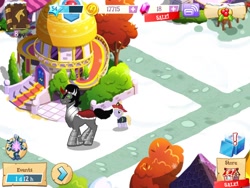 Size: 1024x768 | Tagged: safe, gameloft, screencap, character:dinky hooves, character:king sombra, firefighter, gameloft shenanigans