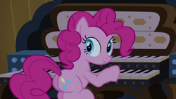 Size: 690x388 | Tagged: safe, screencap, character:pinkie pie, species:pony, episode:castle mane-ia, g4, my little pony: friendship is magic, female, mare, pipe organ, plot
