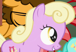 Size: 1108x748 | Tagged: safe, screencap, character:cheese sandwich, character:luckette, character:strawberry ice, species:pony, episode:pinkie pride, g4, my little pony: friendship is magic, colt, filly, male, younger