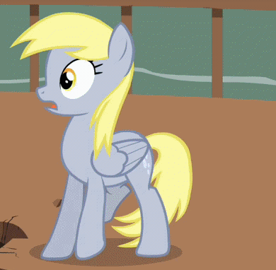 Size: 390x382 | Tagged: safe, screencap, character:derpy hooves, species:pegasus, species:pony, episode:the last roundup, g4, my little pony: friendship is magic, animated, cropped, cute, derpabetes, do not want, female, mare, solo