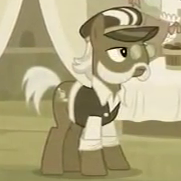Size: 181x181 | Tagged: safe, screencap, species:earth pony, species:pony, episode:family appreciation day, g4, my little pony: friendship is magic, background pony, brindle young, clothing, cropped, glasses, hat, male, muttonchops, picture for breezies, solo, stallion