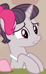 Size: 595x959 | Tagged: safe, screencap, character:pinkie pie, character:sugar belle, episode:the cutie map, g4, my little pony: friendship is magic, reaction image, solo