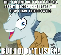 Size: 610x550 | Tagged: safe, screencap, character:party favor, episode:the cutie map, episode:twilight's kingdom, g4, my little pony: friendship is magic, exploitable meme, i didn't listen, image macro, meme