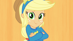 Size: 1920x1080 | Tagged: safe, screencap, character:applejack, my little pony:equestria girls, solo