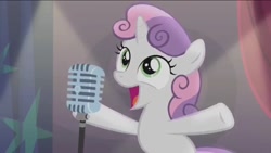 Size: 1136x640 | Tagged: safe, screencap, character:sweetie belle, episode:bloom and gloom, g4, my little pony: friendship is magic, singing, solo