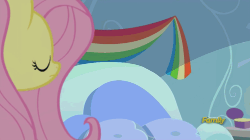 Size: 500x281 | Tagged: safe, screencap, character:fluttershy, character:rainbow dash, character:tank, species:pegasus, species:pony, episode:tanks for the memories, g4, my little pony: friendship is magic, animated, bathrobe, bed, bedroom, blinking, clothing, crying, cute, d:, dashabetes, dashie slippers, dawwww, discovery family, discovery family logo, eye shimmer, eyes closed, female, floppy ears, frown, hnnng, hug, lidded eyes, lip bite, mare, nose in the air, open mouth, robe, sad, sadorable, tongue out, uvula, volumetric mouth, wavy mouth, woobie