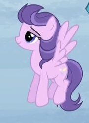 Size: 339x469 | Tagged: safe, screencap, character:clear skies, species:pegasus, species:pony, episode:tanks for the memories, g4, my little pony: friendship is magic, background pony, cropped, female, flying, lidded eyes, mare, solo