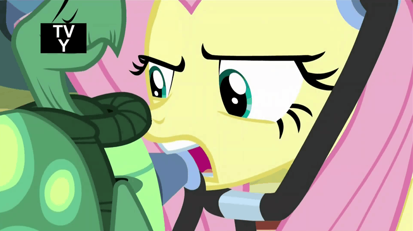 Size: 851x477 | Tagged: safe, screencap, character:fluttershy, character:tank, episode:tanks for the memories, g4, my little pony: friendship is magic, animated, doctor fluttershy, listening, mouth hold, stethoscope