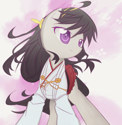 Size: 2584x2639 | Tagged: safe, artist:cyanaeolin, artist:vipeydashie, character:octavia melody, species:earth pony, species:pony, abstract background, ahoge, clothing, collaboration, colored pupils, cosplay, haruna, kantai collection, shrunken pupils, solo