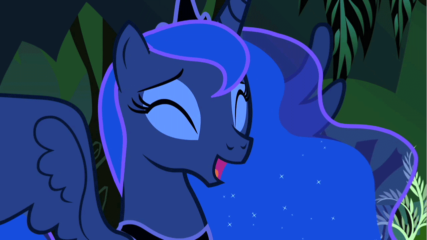 Size: 853x480 | Tagged: safe, screencap, character:princess luna, episode:luna eclipsed, g4, my little pony: friendship is magic, animated, cute, eyes closed, laughing, lunabetes, solo